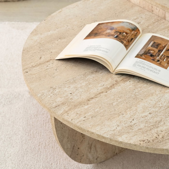 Hanah Home Mesa de café Podium Travertino